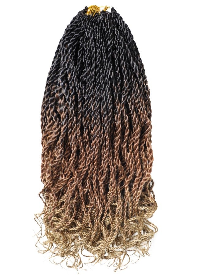 VIOLET Ombre Wavy Senegalese Twist Crochet Hair with Curly Ends 12 Inch Pre Looped Short Crochet Hair 8 Packs Curly Crochet Hair for Black Women Synthetic Crochet Braids 120 Strands Kinky Twist Hair(1B3027) - Image 1