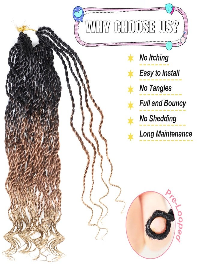 VIOLET Ombre Wavy Senegalese Twist Crochet Hair with Curly Ends 12 Inch Pre Looped Short Crochet Hair 8 Packs Curly Crochet Hair for Black Women Synthetic Crochet Braids 120 Strands Kinky Twist Hair(1B3027) - Image 5