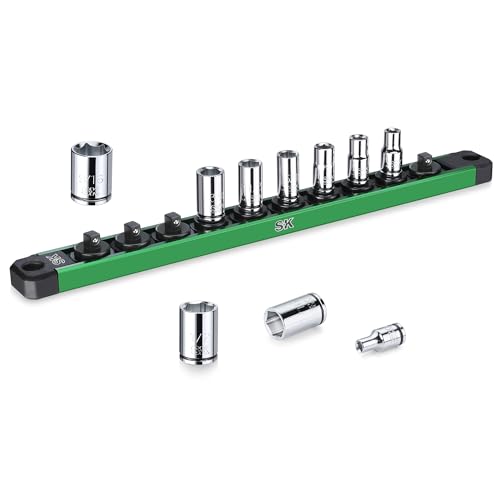 SK 1/4" Drive Socket Set, SAE Sockets, 10-Piece 3/16" to 9/16 ", SuperKrome Finish, Premium CR-V Construction, with Aluminum Socket Organizer - Image 1