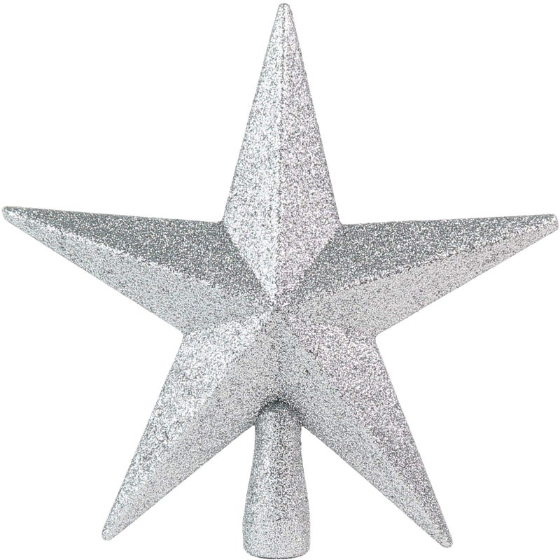 Ornativity Glitter Star Tree Topper  Christmas Silver Decorative Holiday Trees Toppers Sparkle Bethlehem Star Decor Xmas Ornament 8