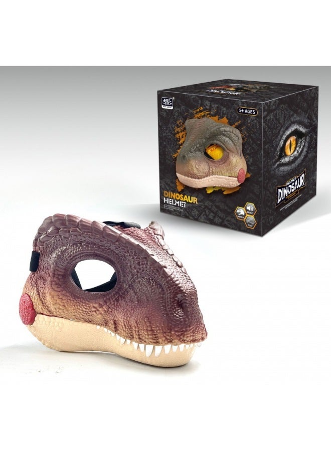 Loquat Prank Tyrannosaurus Rex Dinosaur Mask Headset Toy Plastic Stegosaurus Velociraptor Brachiosaurus Cosplay Accessories-Color:Velociraptor Mask-Yellow - Image 1