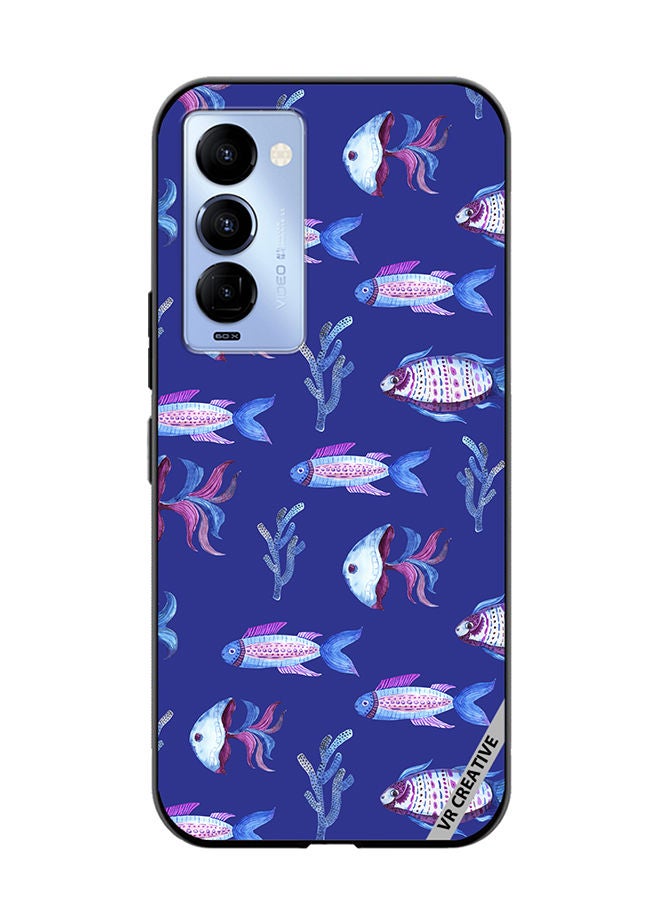 VR CREATIVE Protective Case Cover For Tecno Camon 18/18 P Fish And Octopus Design Multicolour - Image 1