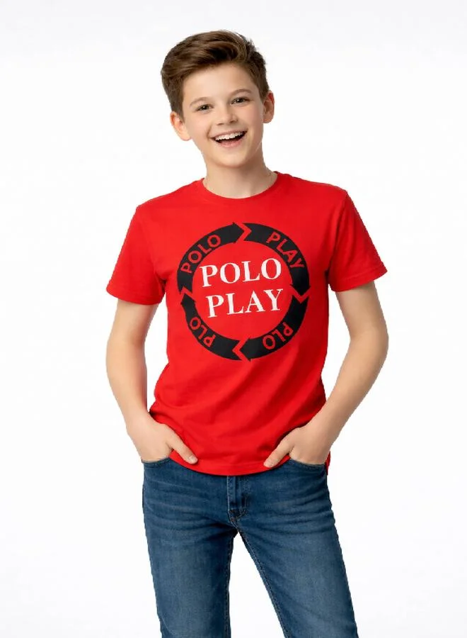 Polo Play Teen Boys Graphic Logo Crew Neck T-Shirt