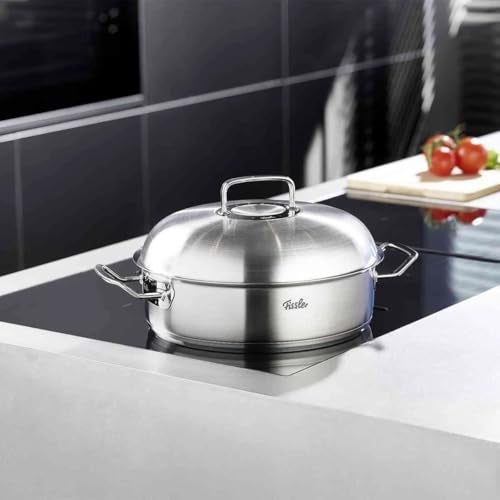 Fissler Original-Profi Collection Stainless Steel 11 Inch, 5.1 Quart Round Roaster with High Dome Metal Lid - Image 2