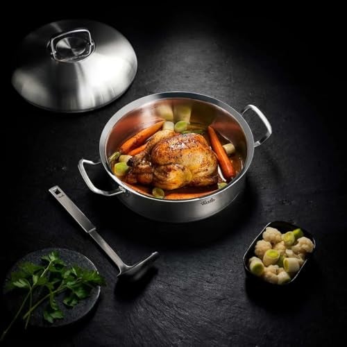 Fissler Original-Profi Collection Stainless Steel 11 Inch, 5.1 Quart Round Roaster with High Dome Metal Lid - Image 4