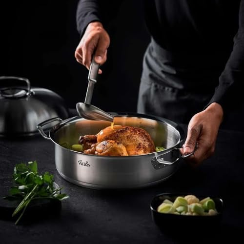 Fissler Original-Profi Collection Stainless Steel 11 Inch, 5.1 Quart Round Roaster with High Dome Metal Lid - Image 3