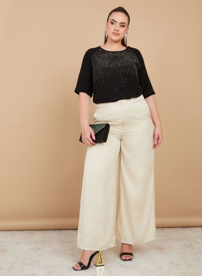 Styli Plus Embellished Raglan Sleeves Top - Image 2