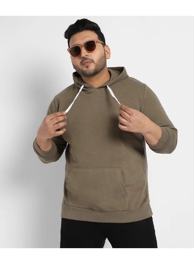 انستافاب بلس هودي رجالي أساسي بجيوب كنغر من إنستافاب بلس زيتوني