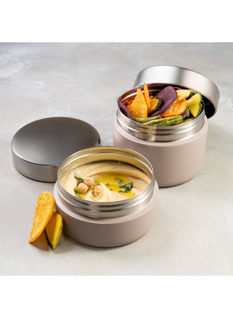 BEOLA Set of 2 Single Wall Stainless Steel Food Jars, Stainless Steel Lunch Box, Food Containers for Lunch On-the-go, Tiffin for Adults or Kids, Perfect for School or Office, BPA FREE (Sand Dune) - Image 2