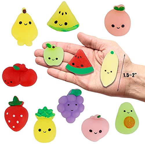 Cllayees 24 Pcs Squishy Toys Fruits Mochi Squishies Mini Kawaii Stress Relief Toys Party Favors for Kids Adults Birthday Gifts Classroom Prizes - Image 5