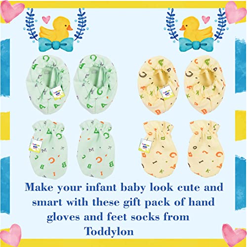 Toddylon Baby Mitten and Booties Set New Born Cotton Printed Gloves & Socks Combo (Light Multicolor, 0-6 Months) - Image 5