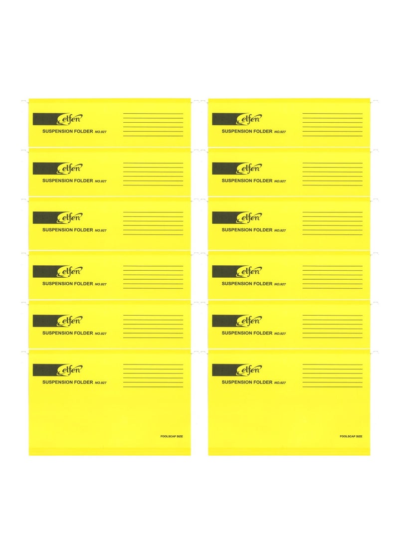 elfen 12 قطعة ملف معلق بحجم فولسكيب لون أصفر - Image 1