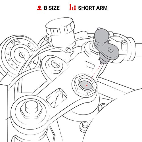 RAM Mounts حامل الهاتف الكبير RAM Mounts X-Grip مع قاعدة عمود دراجة نارية RAM-B-176-A-UN10U مع ذراع قصيرة للأعمدة بقطر 12mm إلى 38mm - Image 4