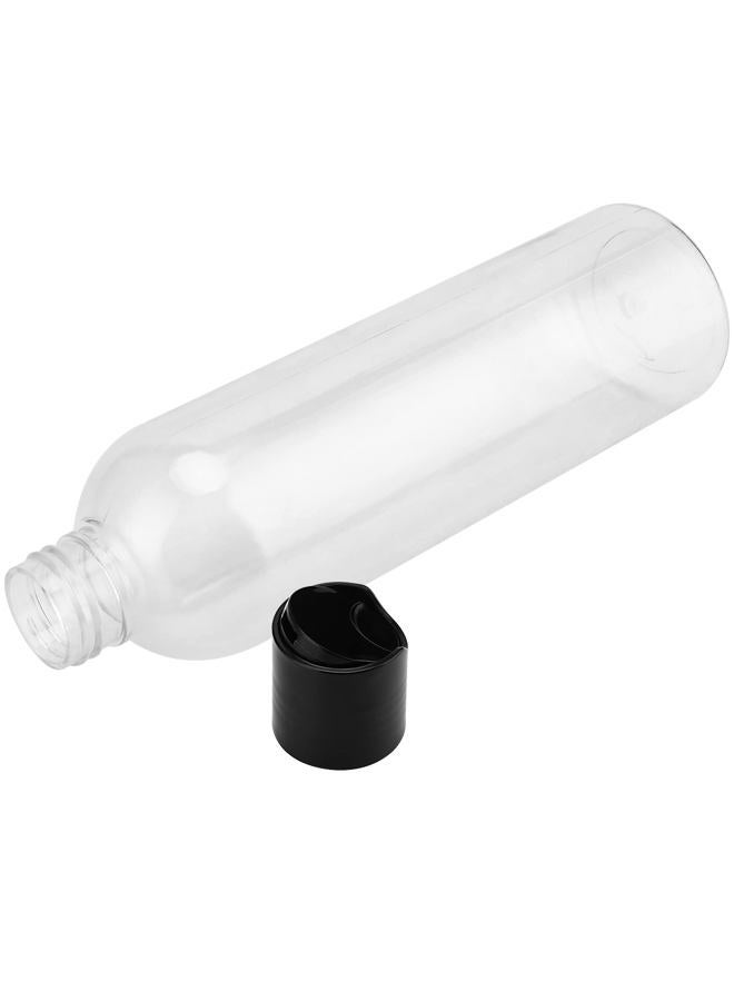 MUKLEI 40 Pack 8 Oz Small Plastic Liquid Containers with Disc Top Caps, Refillable Clear Travel Squeeze Lotion Bottles with Black Bulk Disc Cap for Shampoo, Body Wash, Creams, Soap - Image 5