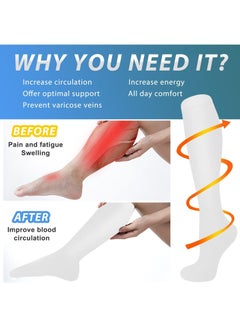 Compression Socks for Women & Men - 3 Pairs (15-20 mmHg) - Optimal Support for Athletic Activities: Running, Cycling, and More - Available in L/XL Sizes White - pzsku/Z8C5EE4F592E8525C92C6Z/45/_/1710652081/4e5a21c2-c6fa-46de-970c-8ccb98f05265