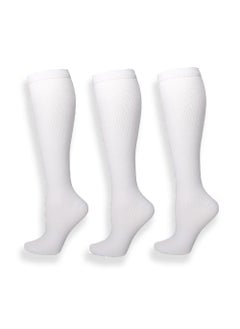 Compression Socks for Women & Men - 3 Pairs (15-20 mmHg) - Optimal Support for Athletic Activities: Running, Cycling, and More - Available in L/XL Sizes White - pzsku/Z8C5EE4F592E8525C92C6Z/45/_/1710652283/061affb8-c113-4196-9a7a-297b74e8e52a