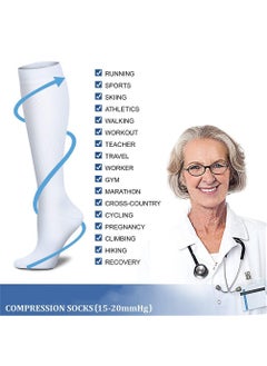 Compression Socks for Women & Men - 3 Pairs (15-20 mmHg) - Optimal Support for Athletic Activities: Running, Cycling, and More - Available in L/XL Sizes White - pzsku/Z8C5EE4F592E8525C92C6Z/45/_/1710652300/9c1bf363-a842-4922-9e06-89048fcb44de