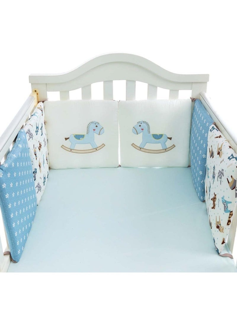 6 PCS Baby Crib Bumper, Cot Bumper,Breathable Mesh Cot Liner,Crib Rail Cover,Baby Nursery Breathable Crib Bedding,Baby Bed Bumper - Image 1