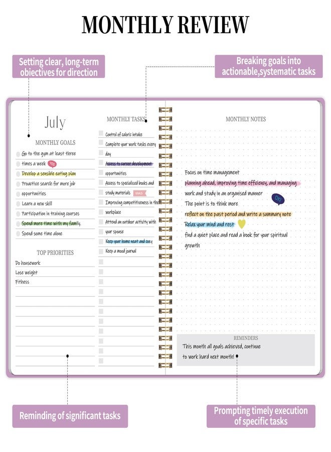 Kamoy Monthly Planner 2025-2027 - 2 Year Monthly Planner Calendar 2025-2027, July 2025 - June 2027, 7.3" * 9.5", 24 Months Calendar Planner with Waterproof Cover＆Spiral Bound, for Office, School Home - Image 5