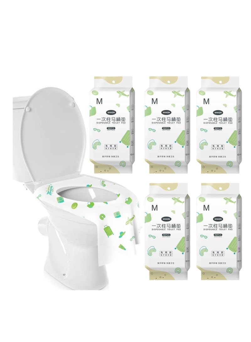 Disposable Toilet Seat Covers 50 Pack Travel-Friendly Hygienic Protection for Kids Potty Training and Adults Extra Large Individually Wrapped Flushable for Public Restroom Travel - Image 1