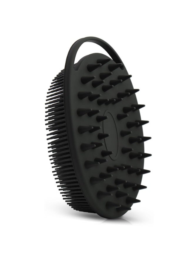 Upgrade Body Scrubber and Hair Shampoo Brush, All in One, Premium Silicone Loofah, Exfoliating Body Brush, Shower Scrubber for Body, Scalp Massager for Women, Men, Pet (1PC Black) - Image 1