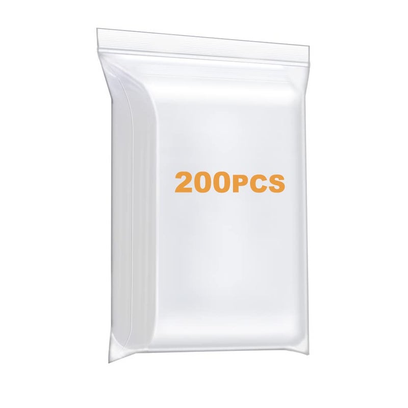 Foopama Foopama 200 PCS 1 x 1 Thick Small Clear Zip Poly Lock Plastic Bags Seal Reclosable Zip Bag Mini Durable 24 Mil Jewelry Earrings Necklace Ring Coin Beads Pill Zipper Bags 