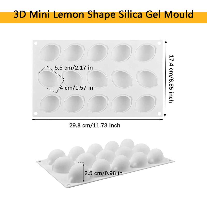 OCPO KITCHEN Lemons Silicone Mold for Baking Mousse Cake, Candy, Chocolate Dessert, Pastry, Ice Cream, Pudding, Lemon (15-Cavity) - Image 3