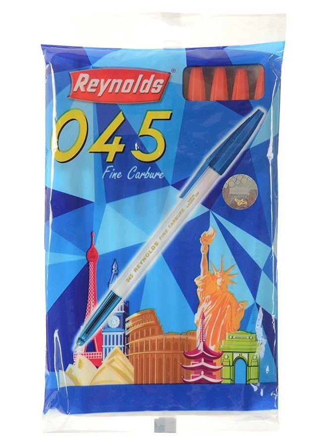 Reynolds 045 أقلام كاربور فاخرة كروية – أحمر | مجموعة من 10 - Image 1