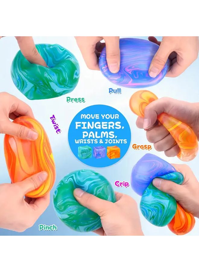 Blue Rotating Squishy Cube Sensory Toy Stress Reliever For Focus Anxiety ADHD - Image 4