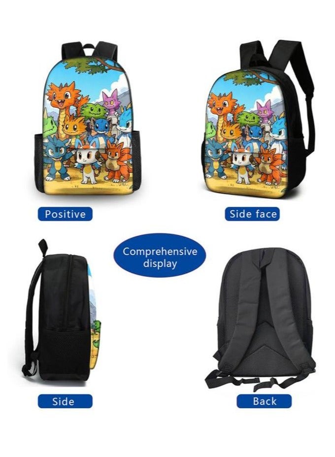 Cartoon three-piece schoolbag with front pocket - 929