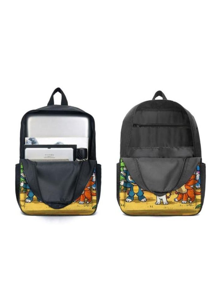 Cartoon three-piece schoolbag with front pocket - 929