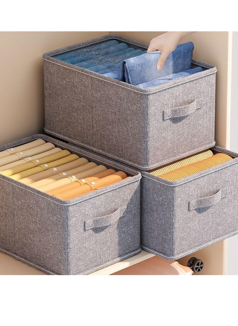 AIWANTO Foldable 3 Pack Large Closet Organizers Storage Bags, Clothes Storage Bins   Storage Containers Collapsible Closet Wardrobe Organizer, Fabric Clothes Storage Organizers 30L,53L,65L  - Image 1