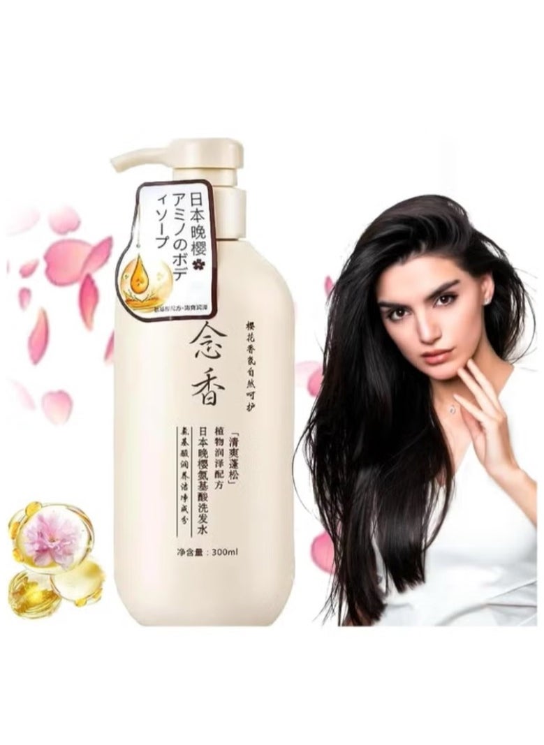 SAKURA Japanese Sakura Shampoo (Original) for Hair Growth, Preventing Hair Loss and Removing Dandruff, 300ml 2 Pieces  - Image 2
