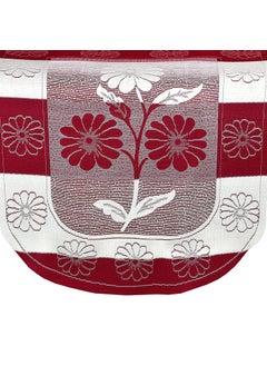 Goodson Goodson Polyester Floral Net Fabric Beautiful 3 Seater Sofa Cover Set for Living Room Red  - Image 3