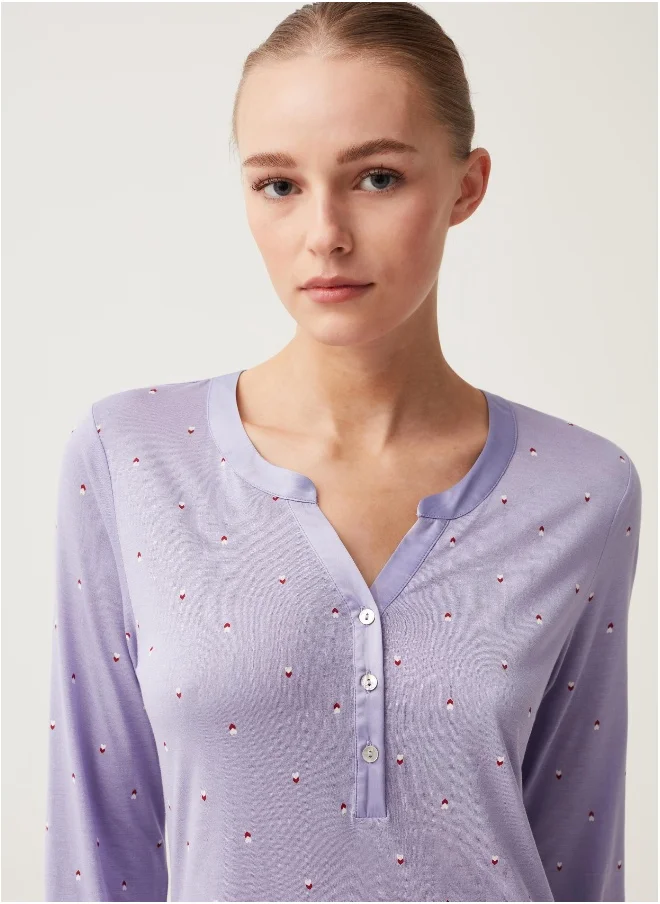او في اس Ovs Nightdress With Heart Print