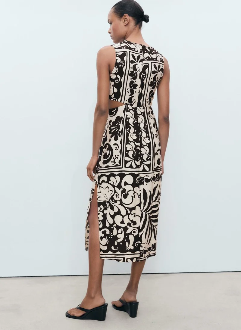 مانجو Midi-Dress With Cut-Out