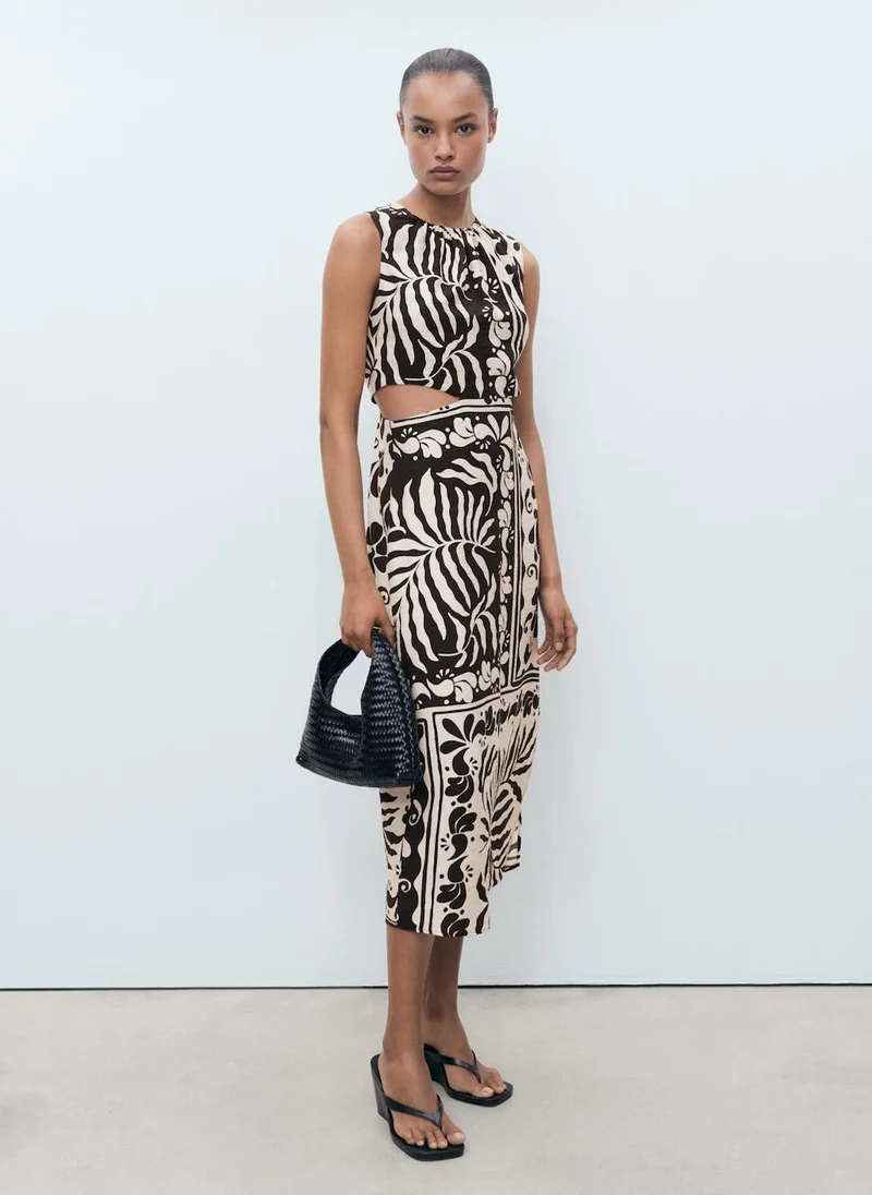 مانجو Midi-Dress With Cut-Out
