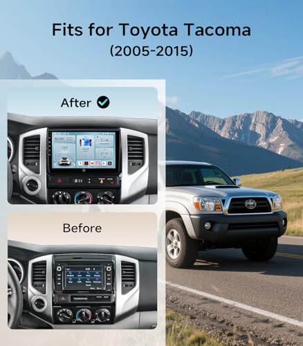 AINAVIGO 9" Car Stereo Radio for Toyota Tacoma 2005-2015 | Wireless CarPlay Android Auto | 5G WiFi GPS Navigation | IPS HD Touchscreen | Bluetooth/FM/SWC | Plug & Play with 1080P Backup Camera - Image 2
