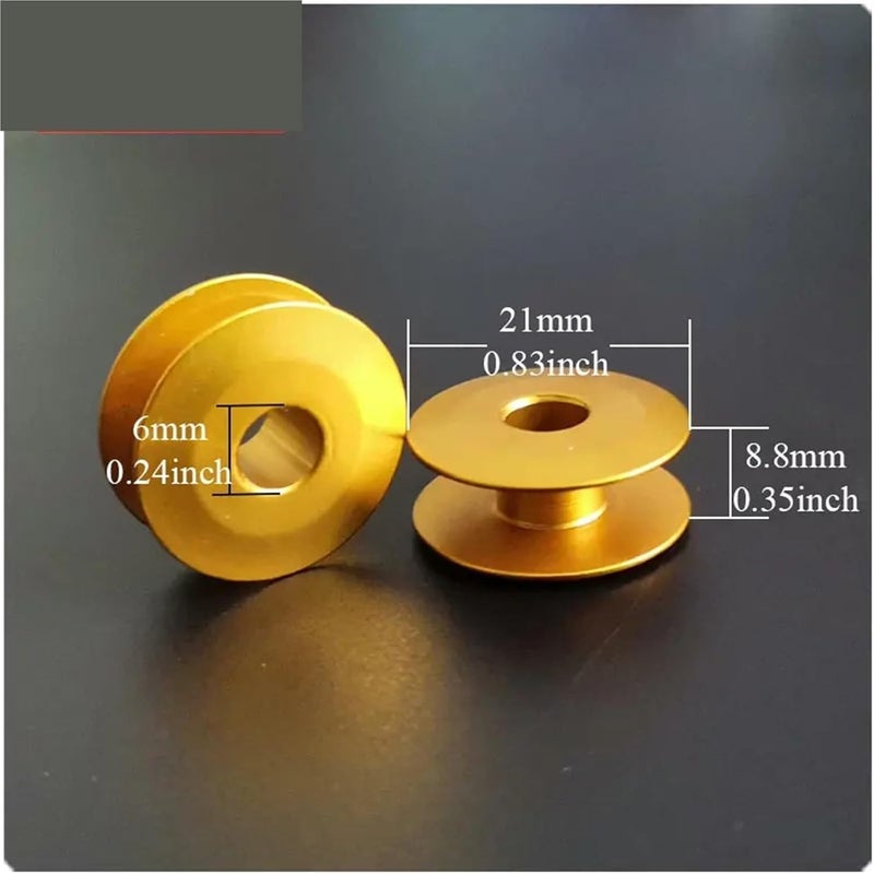 Sewing Bobbins 100PCS Spring Bobbin Case Colorful Aluminum Bobbins Accessories for Industry Sewing Machine Flat Car(5color bobbins Set) - Image 3