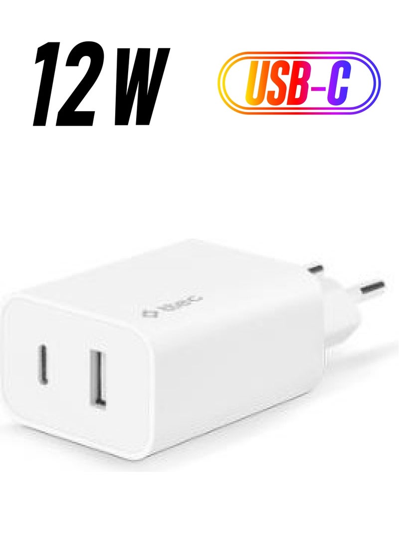 TTec - Charging Current Protected 2.4A/12W Usb-C and Usb-A Charger Huawei Samsung Xiaomi Iphone Charging Head - Image 1