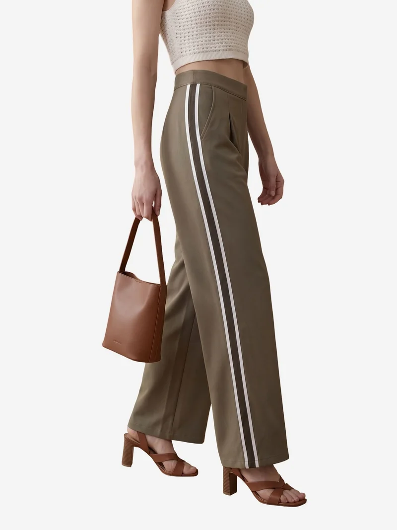 ماي فاشن MY FASHION High-Waist Pleated Wide-Leg Trousers