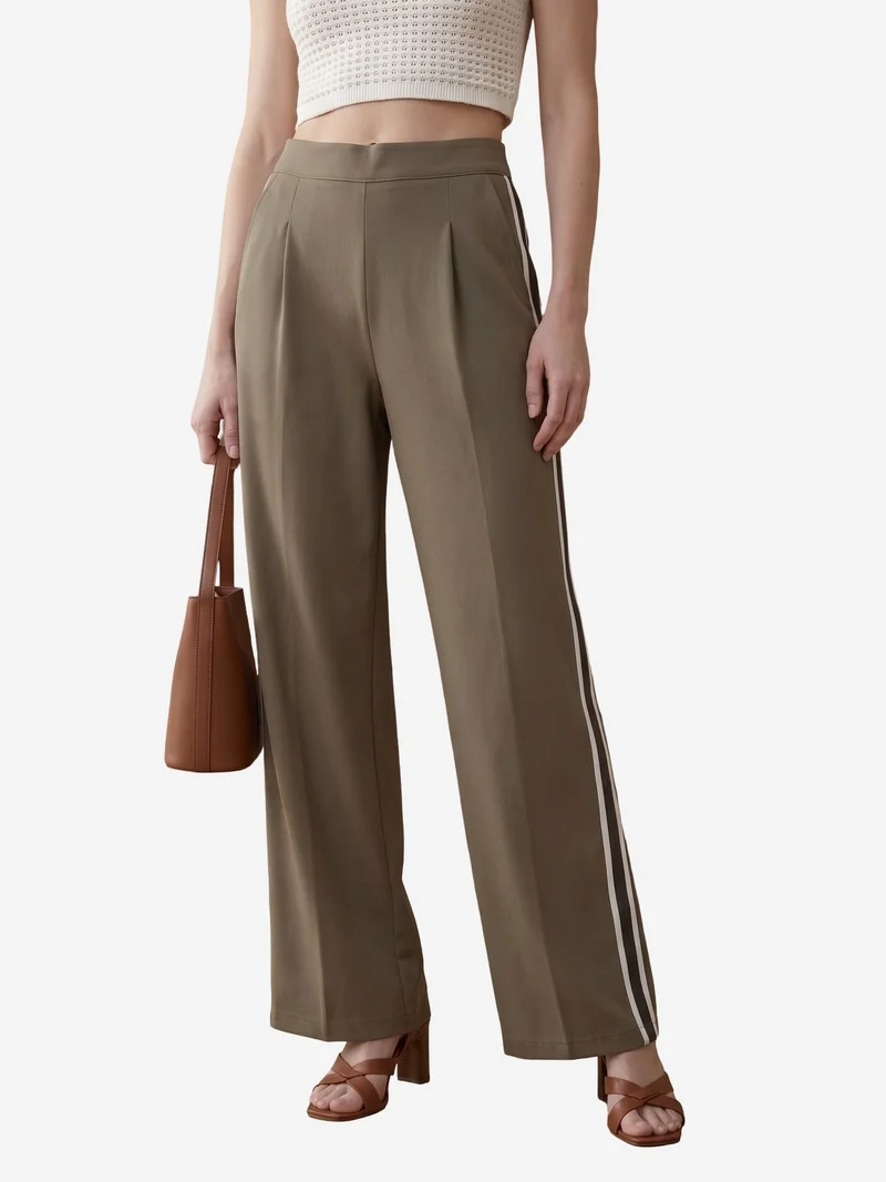 ماي فاشن MY FASHION High-Waist Pleated Wide-Leg Trousers