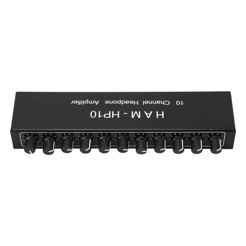10 Channel Headphone Amplifier: Compact Portable True Sound Stereo Distributor - High Level Sound Field Output Level Control for 3.5mm Headphone Users, Studio, Live Performance - Image 1