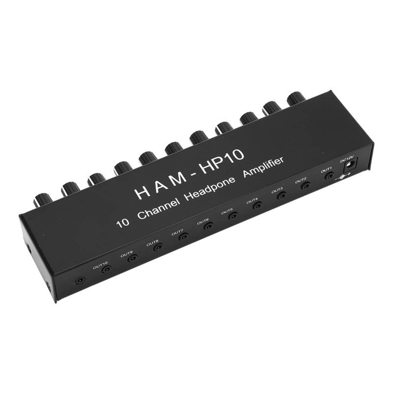 10 Channel Headphone Amplifier: Compact Portable True Sound Stereo Distributor - High Level Sound Field Output Level Control for 3.5mm Headphone Users, Studio, Live Performance - Image 2
