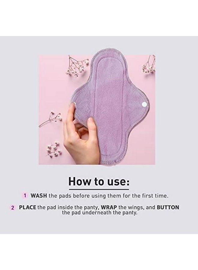 Sirona Reusable Sanitary Pads For Women (3 Regular Pads + 1 Overnight Pad) ; Rash Free Fabric ; Lasts Up To 1 Year ; Highly Absorbent & Skin Friendly - Image 5