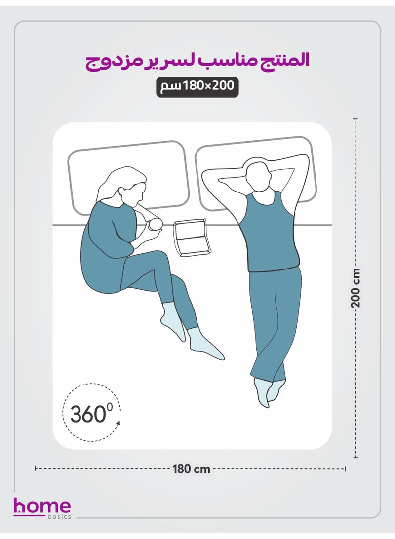 Donetella Bedding Fitted Sheet - Fits 180x200 Cm For King Bed - 3 Pcs (1 Fitted Sheet and 2 Pillowcases) - 35 Cm Deep Pocket - Solid Bed Sheet - Image 2