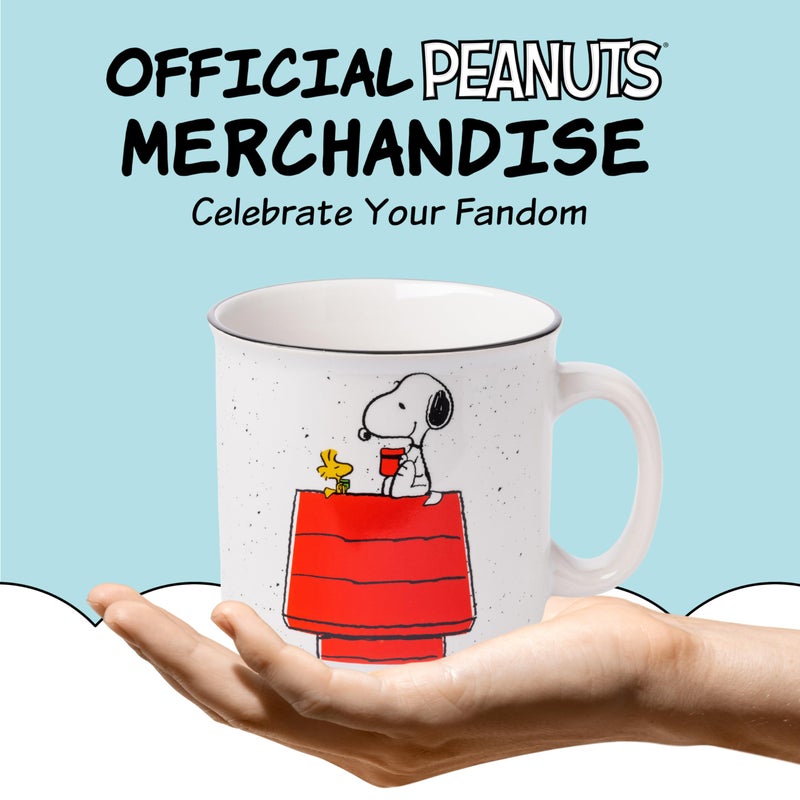 Silver Buffalo Peanuts Snoopy and Woodstock Get Cozy Ceramic Camper Mug, 20 Ounces - Image 5