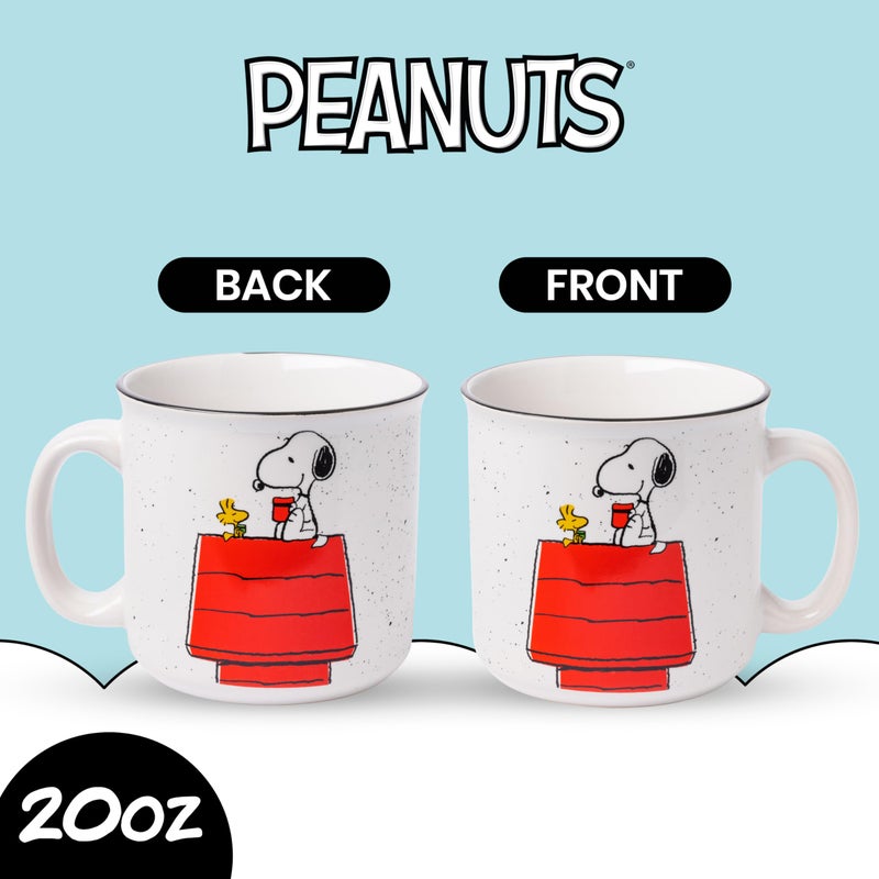 Silver Buffalo Peanuts Snoopy and Woodstock Get Cozy Ceramic Camper Mug, 20 Ounces - Image 2