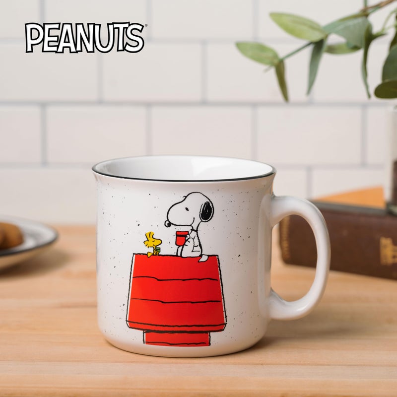 Silver Buffalo Peanuts Snoopy and Woodstock Get Cozy Ceramic Camper Mug, 20 Ounces - Image 4