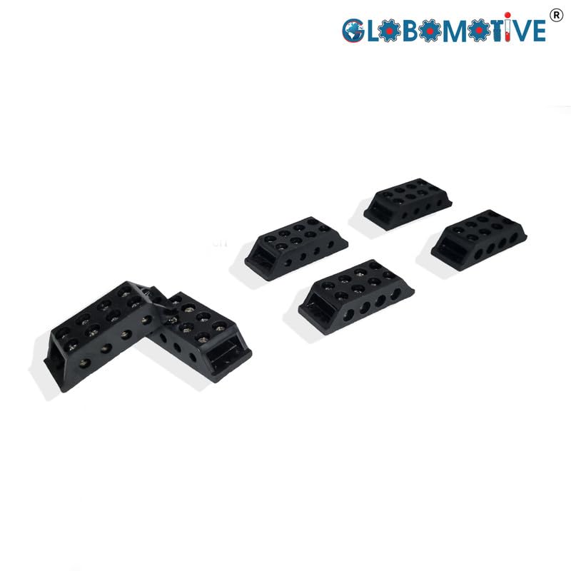 GLOBOMOTIVE GLOBOMOTIVE Control Panel 30A 4 Way Bakelite Connector Strip Rigid type Double Row Barrier Black Terminal Pack of 2  - Image 2
